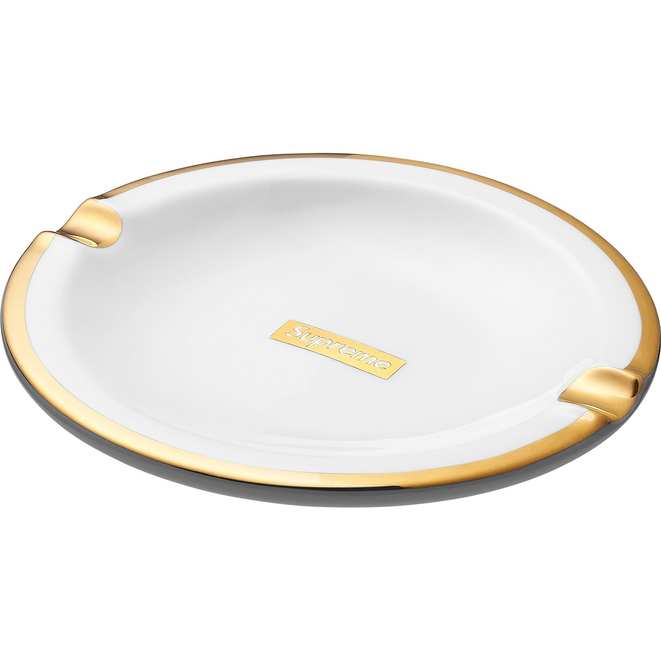 Gold Trim Ceramic Ashtray view 3